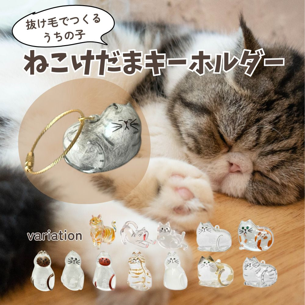 【新商品】ねこけだま ケース キーホルダー 猫毛玉 入れ 猫毛収納ボックス 12種類