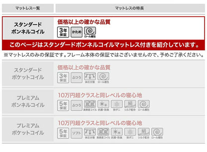 組立設置付き 棚・コンセント付き連結ベッド／ラトゥース2 Lautus2 スタンダードボンネルコイルマットレス付き ワイドK240(S+D) 送料無料
