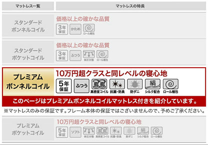 棚・コンセント付き連結ベッド／ラトゥース2 Lautus2 プレミアムボンネルコイルマットレス付き ワイドK220 送料無料