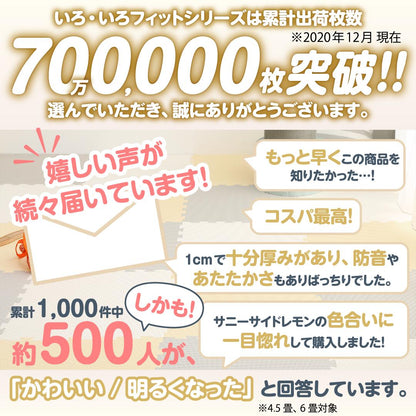 ジョイントマット いろ・いろフィット 45cm角 10mm厚 尺五 48枚 6畳 送料無料