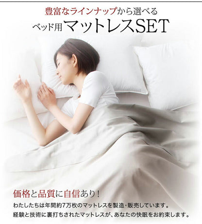 棚・コンセント付き収納ベッド General ジェネラル スタンダードポケットコイルマットレス付き セミダブル 送料無料
