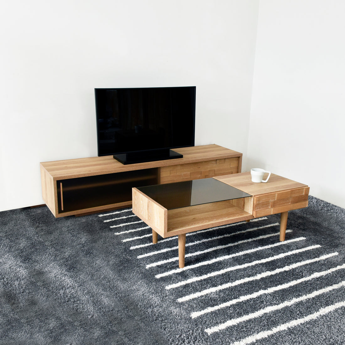 リビングテーブル 完成品 日本製 幅1060mm×奥行450mm×高さ390mm