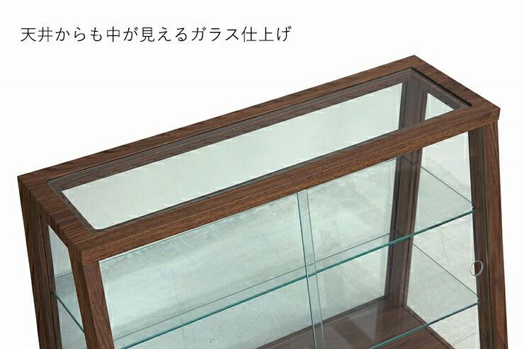 コレクションケース 卓上 コレクションボード ロータイプ ガラスショーケース 幅60 高さ45 奥行き28cm 飾り棚 フィギュアケース ホワイト  ナチュラル ブラウン ブラック 完成品 什器 | 大川家具本舗