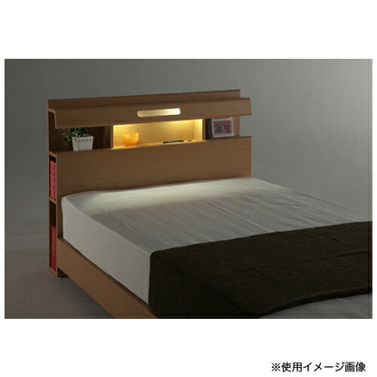 シングル ベッド フレーム ライト付 棚付 収納付 幅98×長さ213×高さ80cm
