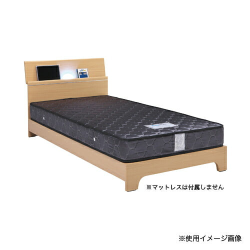 シングル ベッド フレーム ライト付 棚付 幅98×長さ204×高さ81cm