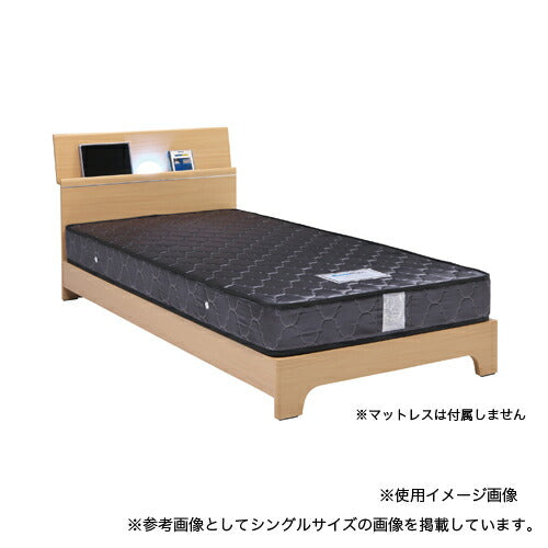 セミダブル ベッド フレーム ライト付 棚付 幅120×長さ204×高さ81cm