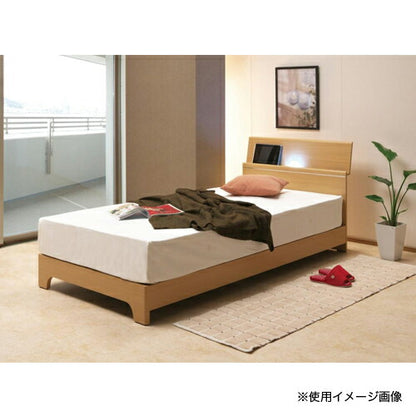 セミダブル ベッド フレーム ライト付 棚付 幅120×長さ204×高さ81cm